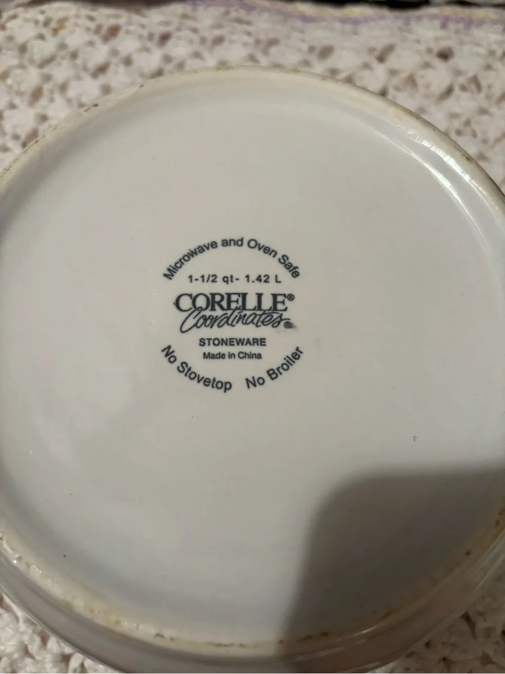 Corelle White Covered Casserole with Fruit Motif